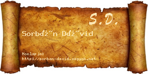 Sorbán Dávid névjegykártya