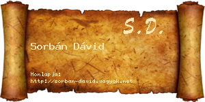 Sorbán Dávid névjegykártya