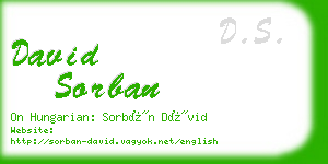 david sorban business card